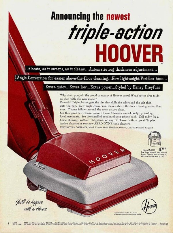The Hoover became the "standard" name for vacuum cleaners