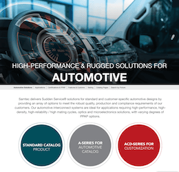 High-performance and rugged solutions for Automotive, webpage.