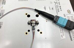 Ultra Comm - Samtec Rugged Optical Transceiver On White PCB