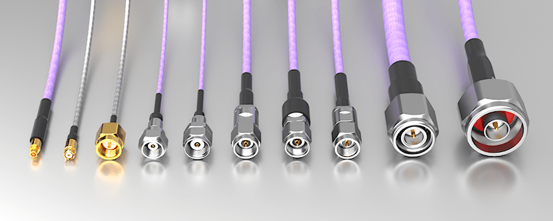 Samtec's Precision RF cable assemblies in a variety of end options