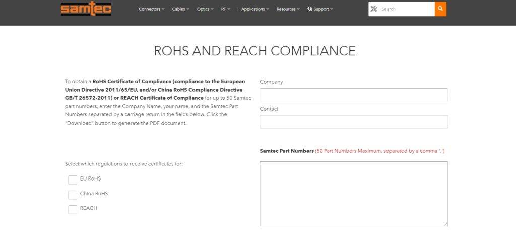 download REACH compliance documents