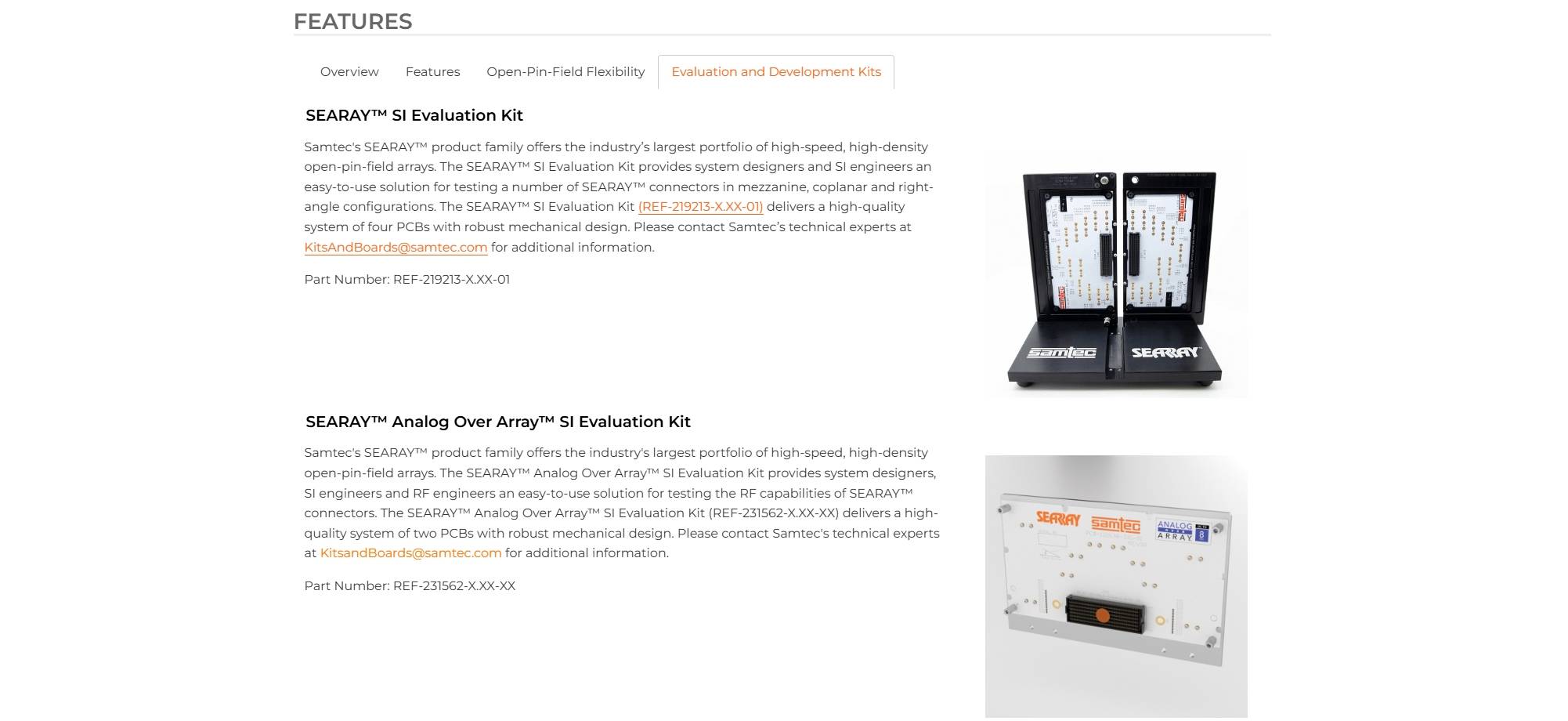 development and evaluation kits