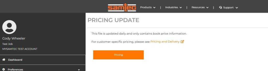pricing update