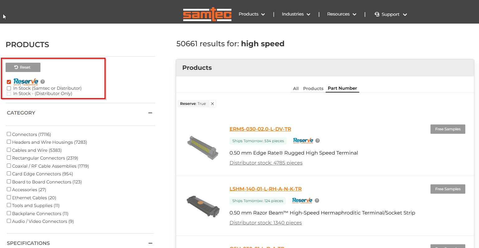 on site search webpage screenshot