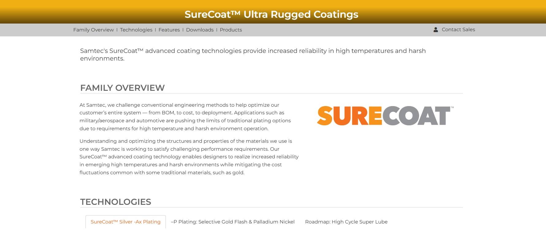 surecoat webpage screenshot
