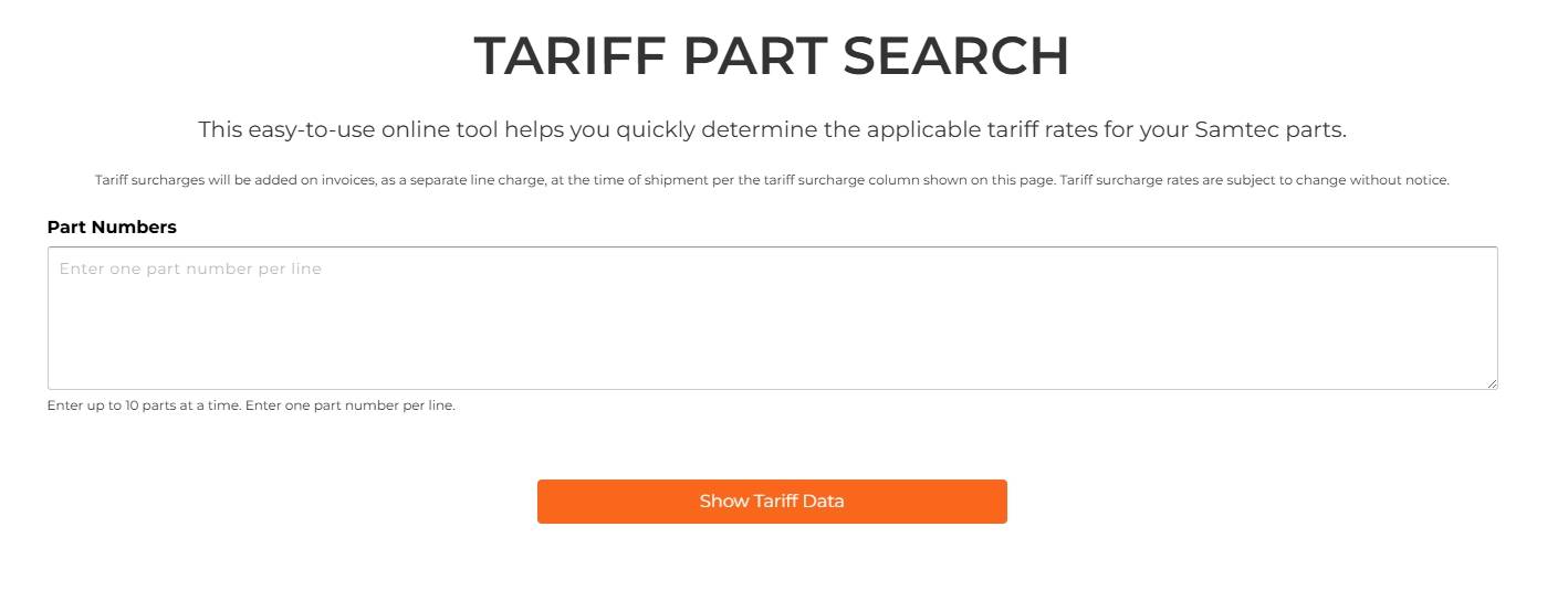 tariff search